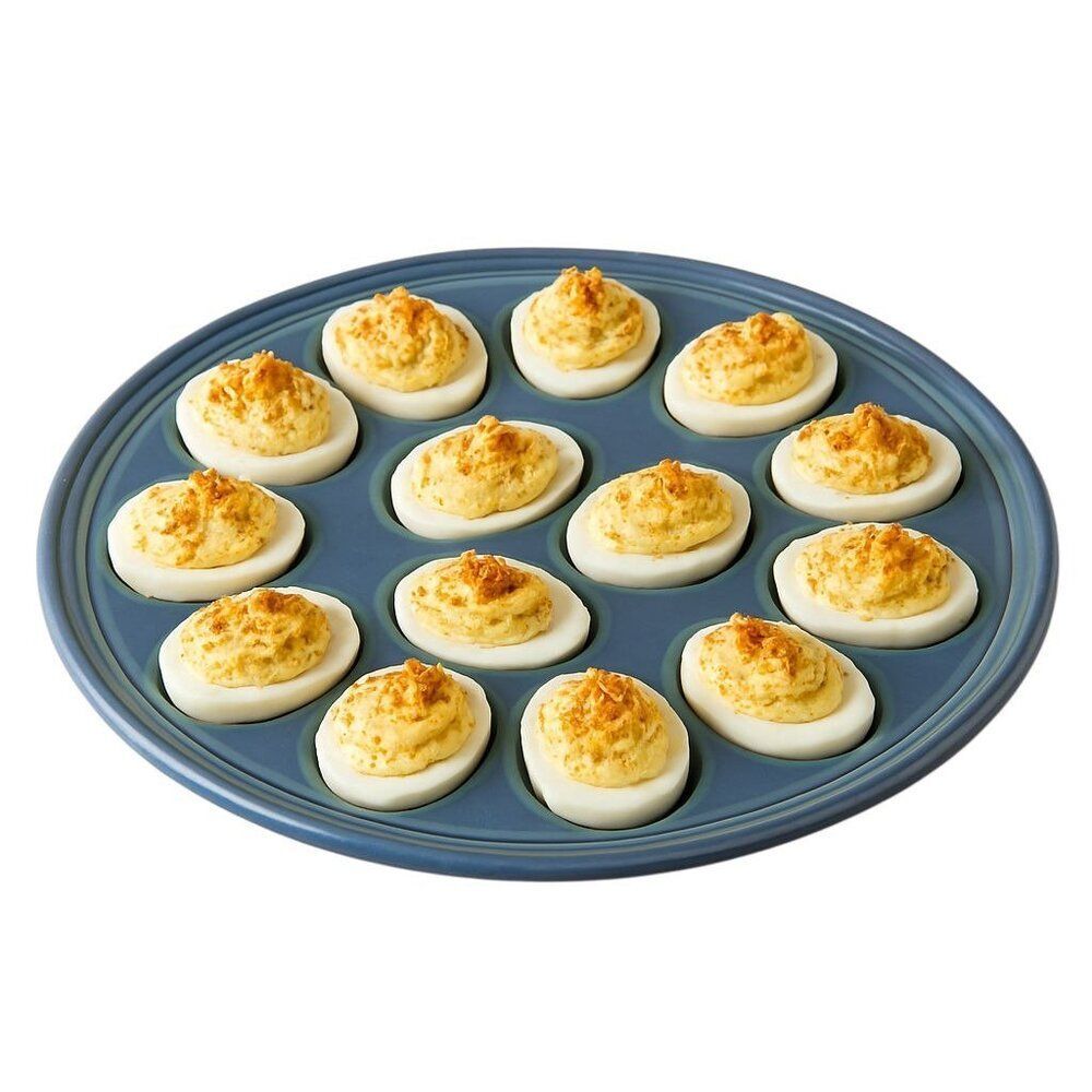 Fiestaware Fiesta Deviled Egg Plater DISH Plate Tray Blue Lapis CERAMIC